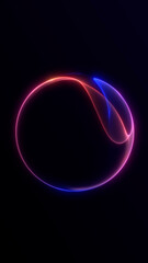 A vertical glowing neon gradient sphere with smooth flowing edges and soft digital lighting. Elegant minimal abstract design with fluid curvature and clean futuristic look.
