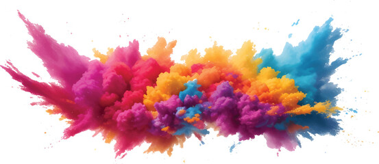 Abstract watercolor paint splash design on white paper with colorful ink texture illustration