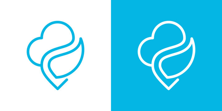 cloud logo line. cloud security shield protection logo company design
