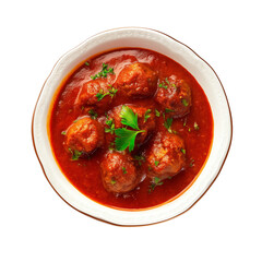 Fototapeta premium Dawood Basha meatballs in tomato sauce
