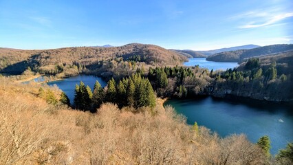 Beautiful landscape of Plitvicka Jezera National Park Croatia waterfalls turquoise lakes forest nature travel destination UNESCO world heritage