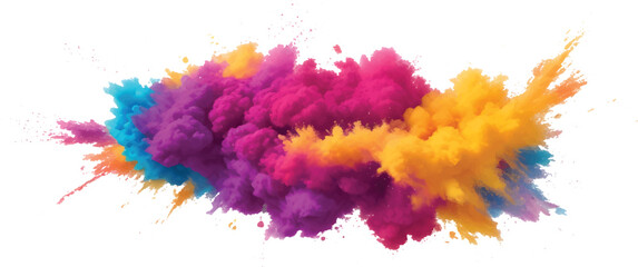 Abstract colorful ink splash watercolor pattern design on white paper texture