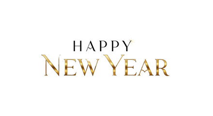 Festive happy new year text design with celebratory elements perfect for holiday greetings and event decorations