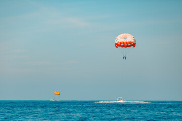 parasailing at sea