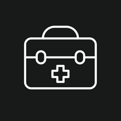 Obraz premium First Aid Kit and Medical Bag Icon with Cross Symbol for Healthcare, Emergency Safety, and Doctor's Equipment