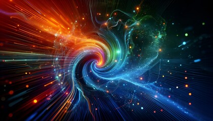 Obraz premium Colorful abstract swirl of light with dynamic motion effects 