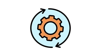 4K Video footage Business concept with Business process icon. Workflow and productivity symbol illustration. Gear.