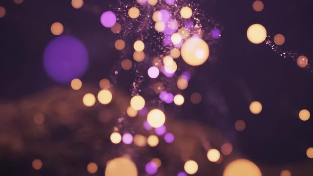 Dreamy bokeh lights creating a magical, celebratory atmosphere for festive events or romantic moments