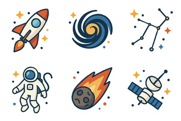 Grid discovery star icon background clean white cosmic galaxy meteor modern vector