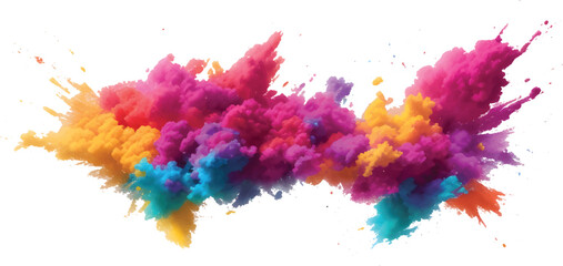 Abstract watercolor paint splatter colorful ink illustration design texture on white paper background pattern