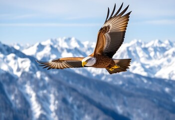 A view of an Eagle flying in the sky