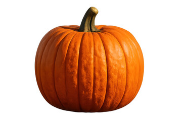 Obraz premium Bright orange pumpkin standing on a transparent background, ready for autumn, halloween, and thanksgiving designs and concepts
