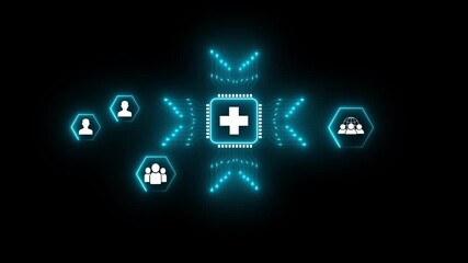 Medical professional presents innovative healthcare technology with digital health solutions and medical data analytics, showcasing future medicine. Motion graphics of health concept. - Powered by Adobe