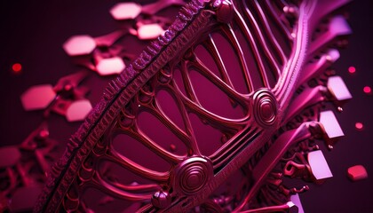 extreme detail 3d modular cyber plating burgundy neon dna he