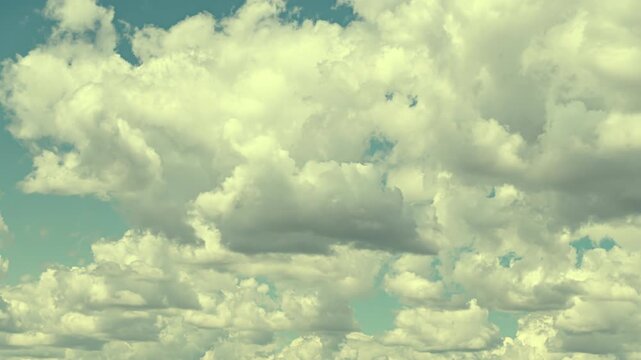 Motions time lapse clouds. White blue clouds on the sky. Autumn mood vibes b-roll. Rainy cloudscape timelapse of the natural clouds. God creation and religious Christian worship background concept.