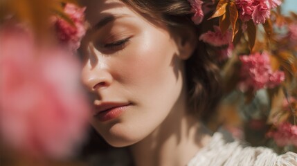 Naklejka premium Woman with a flower in her hair