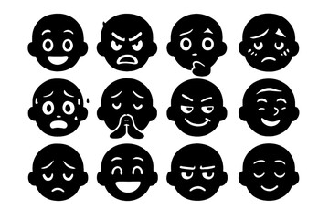 Mischievous panicked expressions hopeful icon face furious thrilled avatar curious joyful animated