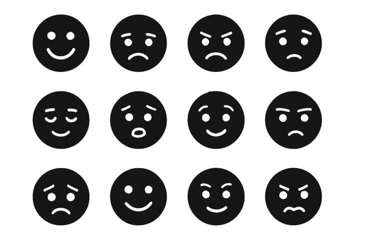 Proud hopeful icon vector empathetic grid fearful mood face lonely avatar optimistic