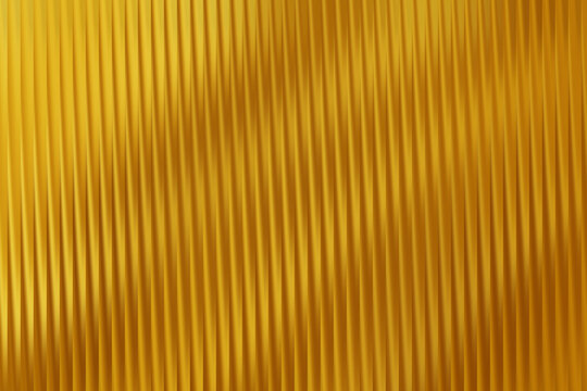 Abstract metallic golden texture with vertical lines creating a shimmering and reflective surface effect seen closely