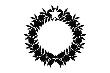 christmas wreath vector icon silhouette illustrati