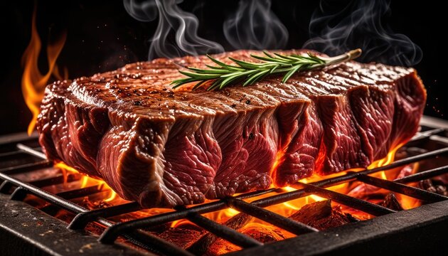 Seared Ribeye Steak on Grill: A Delicious Culinary Experience - Perfect for Foodies and Grill Masters