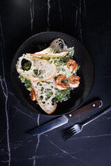 Creamy Shrimp Pasta With Greens and Toasted Bread