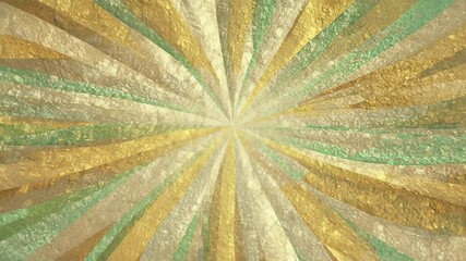 Luxury Gold and Green Rotating Background. Abstract radial beams with a crumpled foil texture in gentle motion - Powered by Adobe