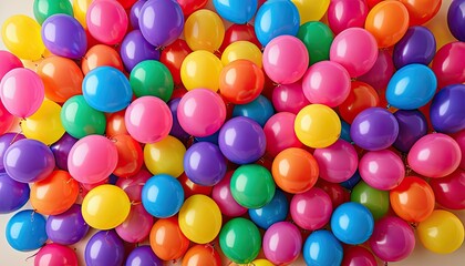 Fototapeta premium Vibrant Balloon Explosion: A Kaleidoscope of Colors and Festive Joy - Perfect for Celebrations!