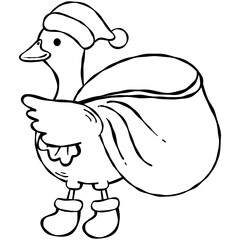 hand drawn vector illustration of a duck