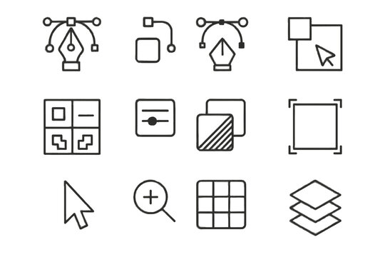 Icon settings vector tool arrow bezier color design layer tools pathfinder point