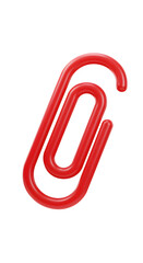 Obraz premium Red Paper Clip On Transparent Background Office Supply Essential Connector Modern Minimalist Design Stationery Accessory Holding Documents Together Organization Tool Business Supplies