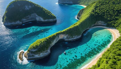 Untouched Paradise: Dramatic Coastal Cliffs & Turquoise Waters of Komodo, Indonesia - A Stunning Tropical Escape