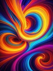 Vibrant Abstract Swirls: A Kaleidoscope of Color and Motion - Digital Art, Intense Hues, Dynamic Design