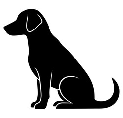 Sitting Dog Silhouette Icon Vector Graphic Minimalist Pet Outline