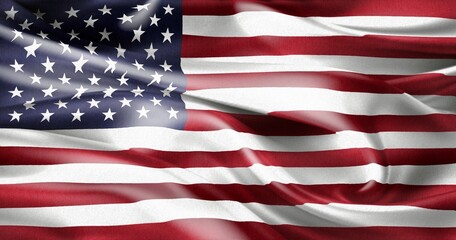 Obraz premium 3D-Illustration of a USA flag - realistic waving fabric flag
