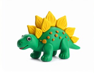 Fototapeta premium Plasticine Stegosaurus Toy on white background