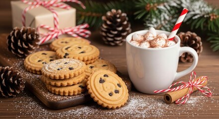 Holiday Cookies and Hot Chocolate with Marshmallows