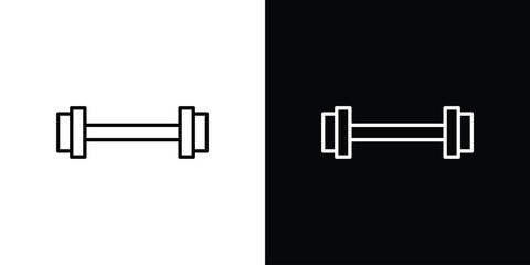 Dumbbell icons vector.Editable stroke.linear style sign