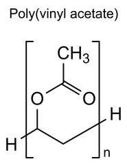 Polyvinyl acetate, chemical structure of polyvinyl acetate, drug substance
