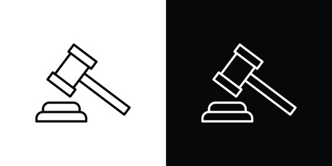 Gavel icons vector.Editable stroke.linear style sign
