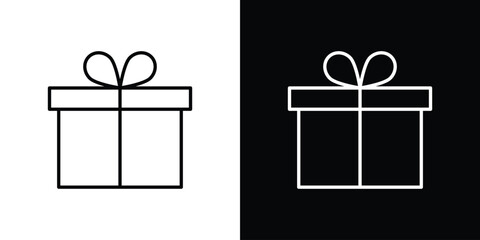 Gift box icons vector.Editable stroke.linear style sign