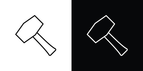 Hammer icons vector.Editable stroke.linear style sign
