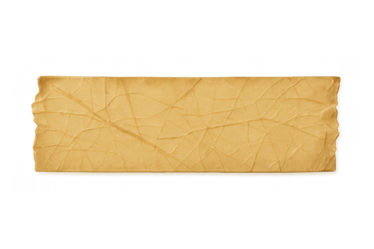 Vintage wrinkled paper strip with torn edges, old parchment texture element for note or label, transparent background - Powered by Adobe