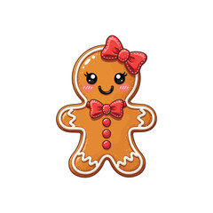 Cute gingerbread girl for christmas design