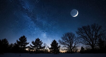 Night Sky with Moon