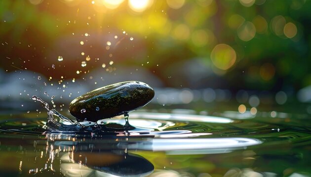 Stone skipping across calm water surface symbolizes momentum, choice, and the ripple effect of decisions and energy in life and nature