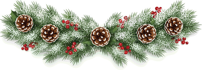 Festive Christmas Corner Decoration with Ornaments and Pine Needles