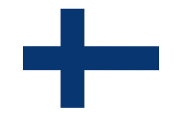 Fototapeta premium Finnish flag isolated on transparent background PNG format