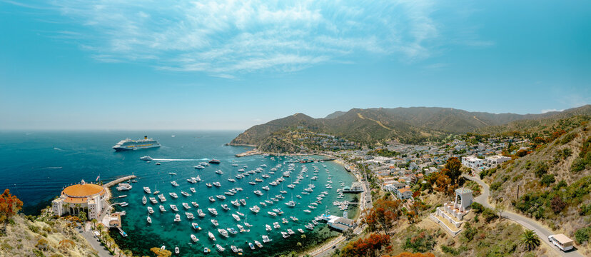 Iconic Catalina Panorama with clock tower