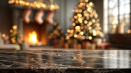 Christmas 2025 cozy living room marble countertop